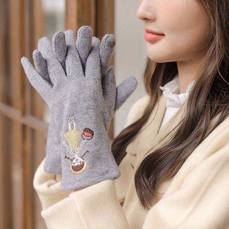 Găng Tay Giữ Ấm Mùa Đông Họa Tiết Hoạt Hình Cho Nữ