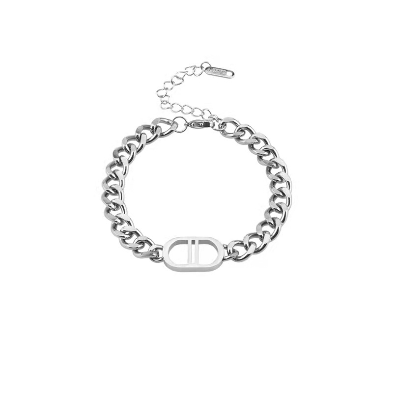 Vòng đeo tay kiểu dây xích dày phong cách hip hop dành cho nam và nữ