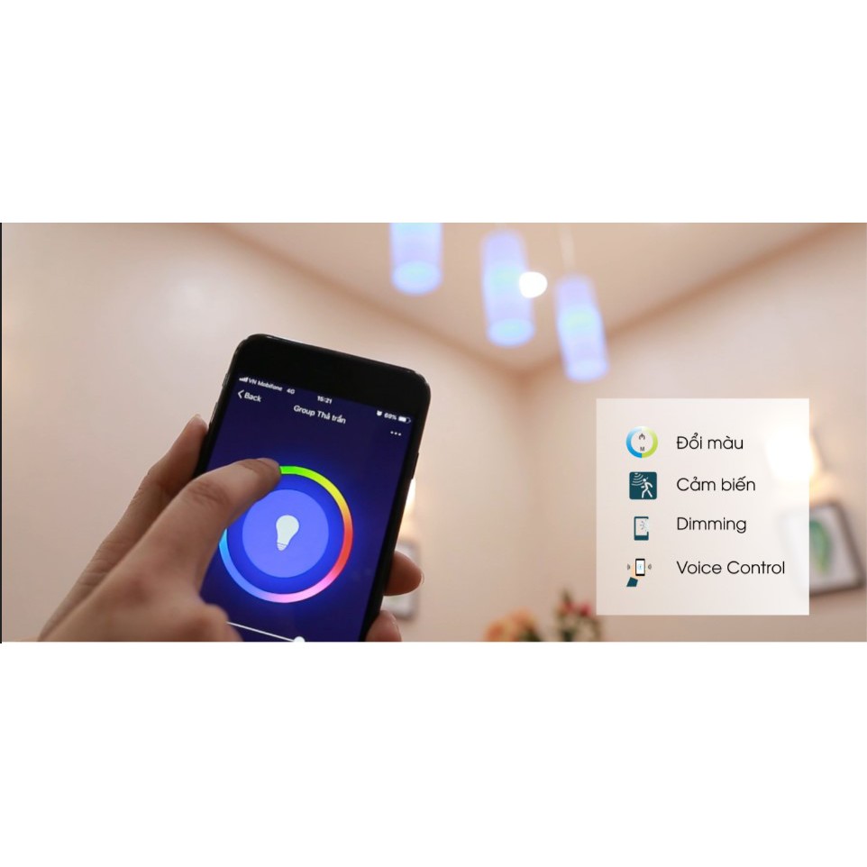 Bóng đèn Rạng Đông LED Bulb RGB 9W Điều khiển bằng Smartphone Model: LED A60 RGBW/9W.WF