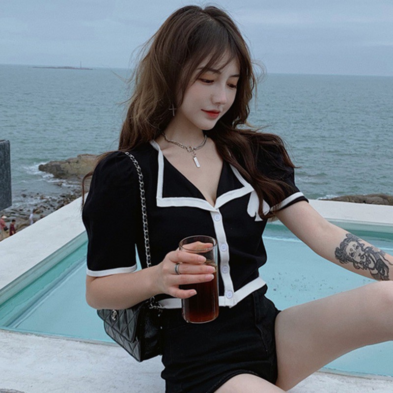 Áo Len Ngắn Tay Phong Cách Trẻ Trung Dành Cho Nữ