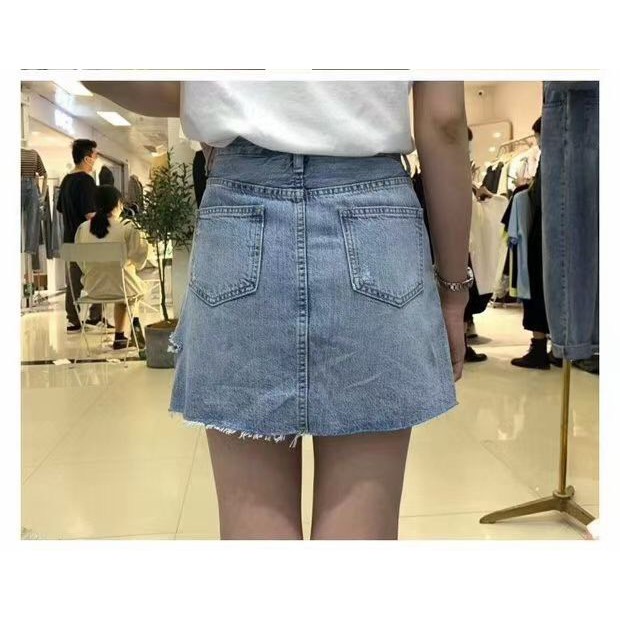 QUẦN VÁY BÒ  RÁCH 1BEN TÚI LỆCH QVB6628 | BigBuy360 - bigbuy360.vn