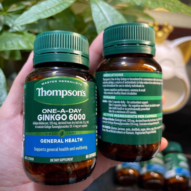 Bổ não Thompson's Ginko 6000. Lọ 60 viên