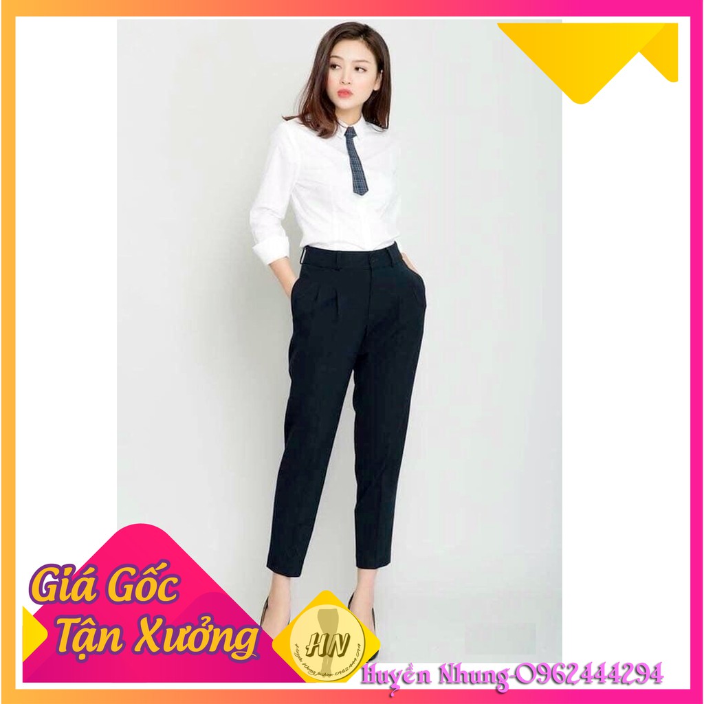 Quần baggy nữ | Quần công sở nữ ống rộng dáng đứng loại 1