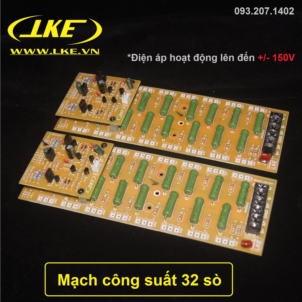 1 cặp mạch công suất 32 sò 720W LKE Fip màu vàng