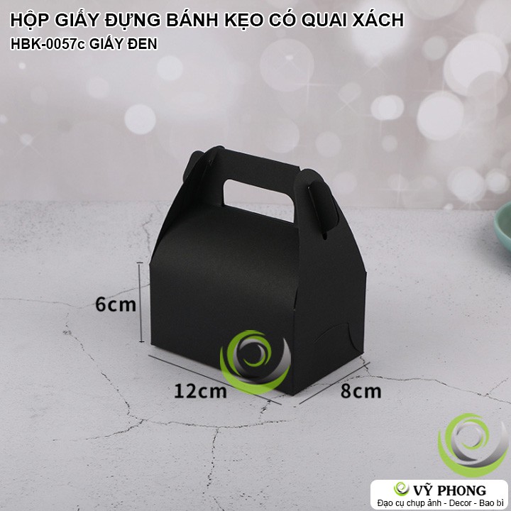 HỘP ĐỰNG BÁNH KẸO QUÀ TẶNG GIẤY KRAFT / TRẮNG CÓ QUAI XÁCH HỘP CRAFT ĐỰNG BÁNH KEM BÁNH CUỘN  HBK-0057