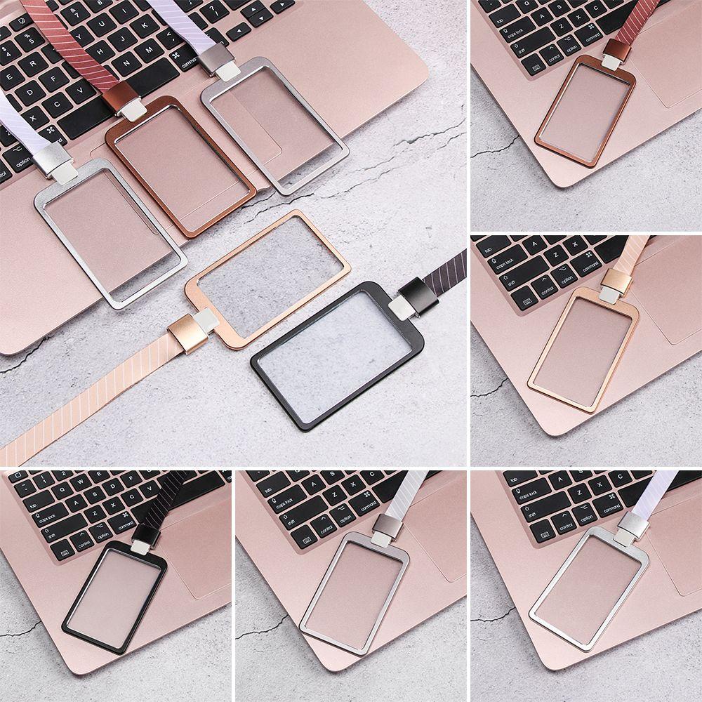 LEISURE 1 Hộp Đựng Thẻ ID Bằng Hợp Kim Nhôm Nhiều Màu Có Dây Đeo Ốp