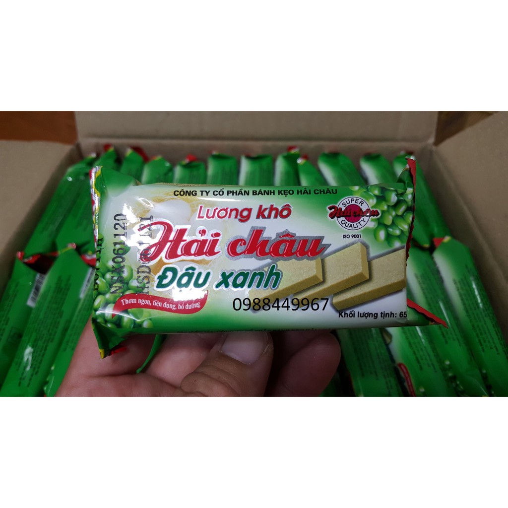 [RẺ VÔ ĐỊCH] Thùng 100 gói Lương Khô Hải Châu vị đậu xanh/ cacao/ tổng hợp/ dinh dưỡng 65g