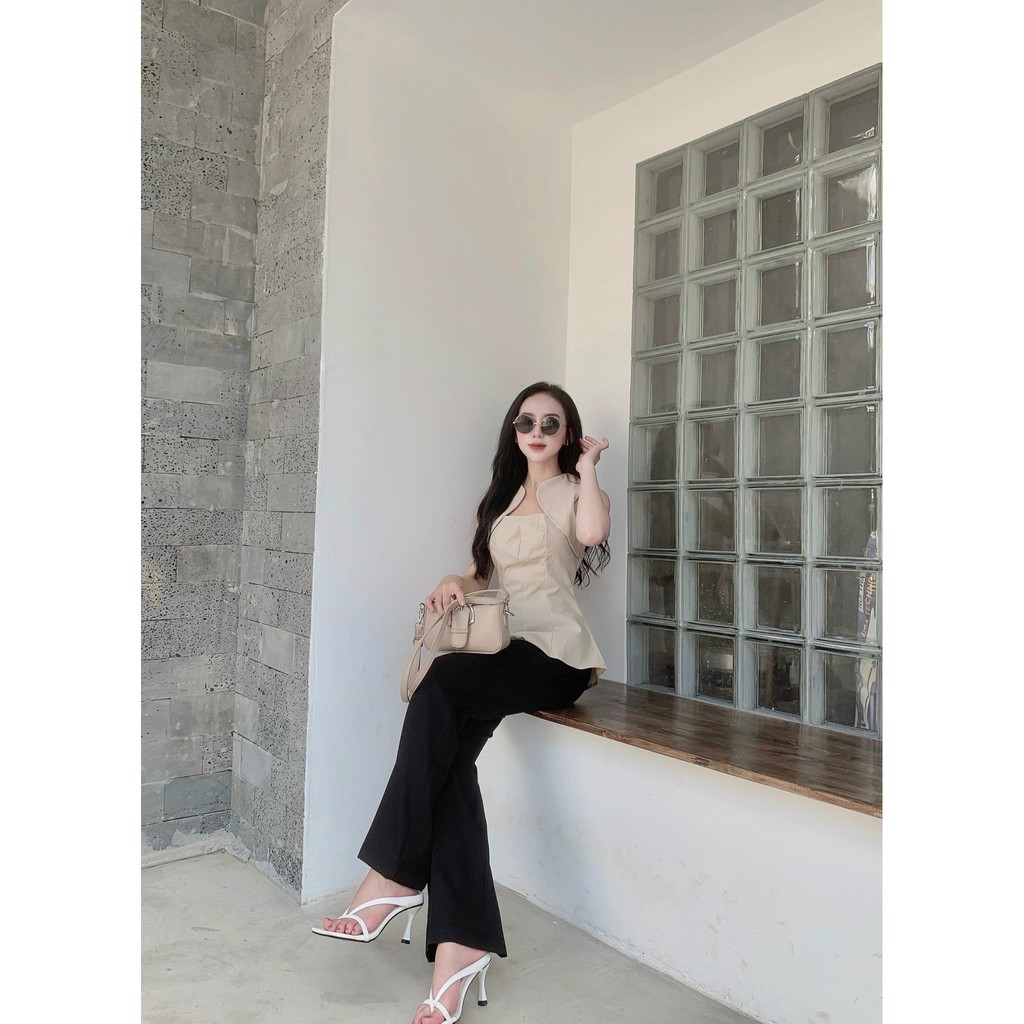 Set bộ đi chơi nữ áo kiểu quần ống loe siêu sang chảnh
