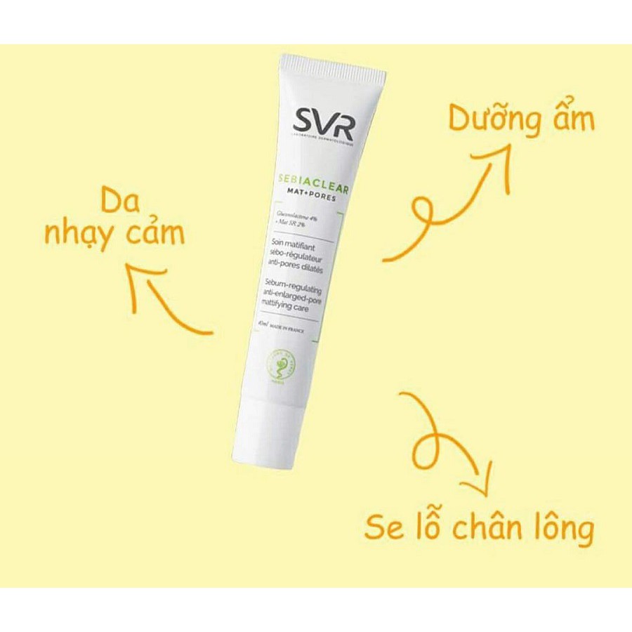 Kem Dưỡng SVR Sebiaclear Mat+Pores 40ml Giảm Mụn Kiềm Dầu Và Thu Nhỏ Lỗ Chân Lông | BigBuy360 - bigbuy360.vn