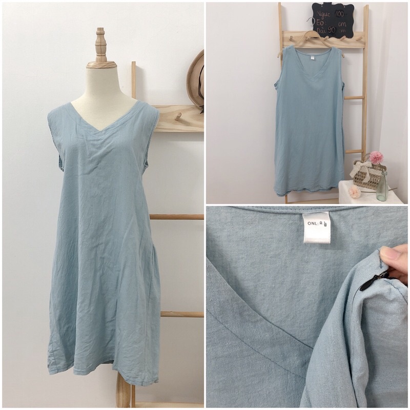 Đầm Linen đầm xô hiệu MH Nhật Âu  dưới 65 kg