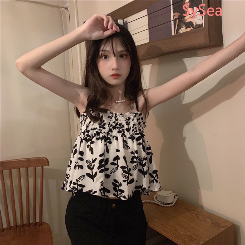 Áo hai dây họa tiết hoa thời trang mùa hè sành điệu cho nữ