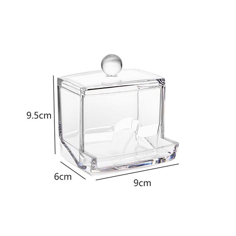 1 Hộp Đựng Tăm Bông Bằng Acrylic Trong Suốt Di Động Chống Bụi Tiện Dụng