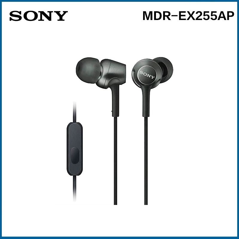 Tai nghe SONY MDR-EX255AP Tai nghe có dây 3.5mm Tai nghe nhạc Rảnh tay có Mic cho Tai nghe điện thoại thông minh xiaomi huawei