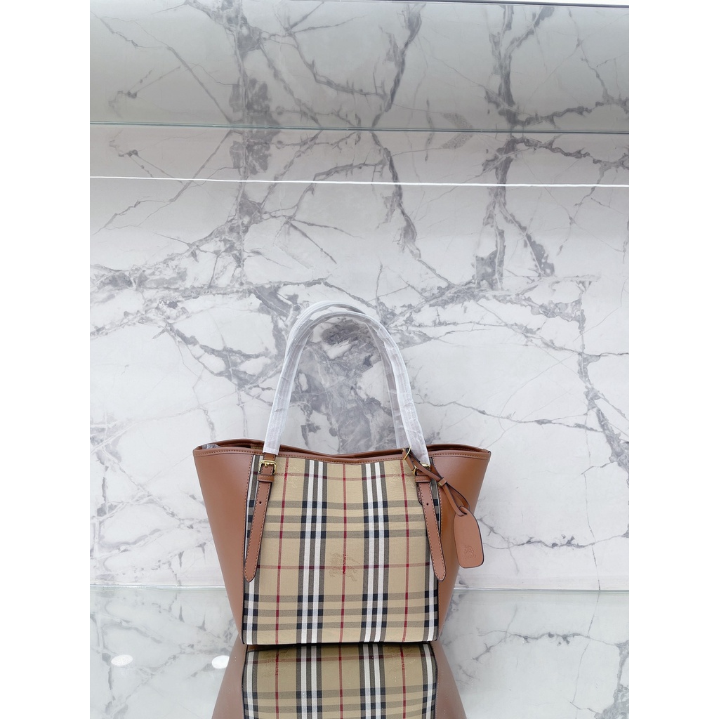 Burberry Tote bag handbag cổ điển da bò túi xách nữ Shopper Bags