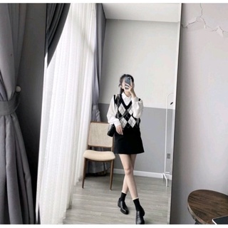 [ Ảnh thật ] Áo gile quả trám lông thỏ