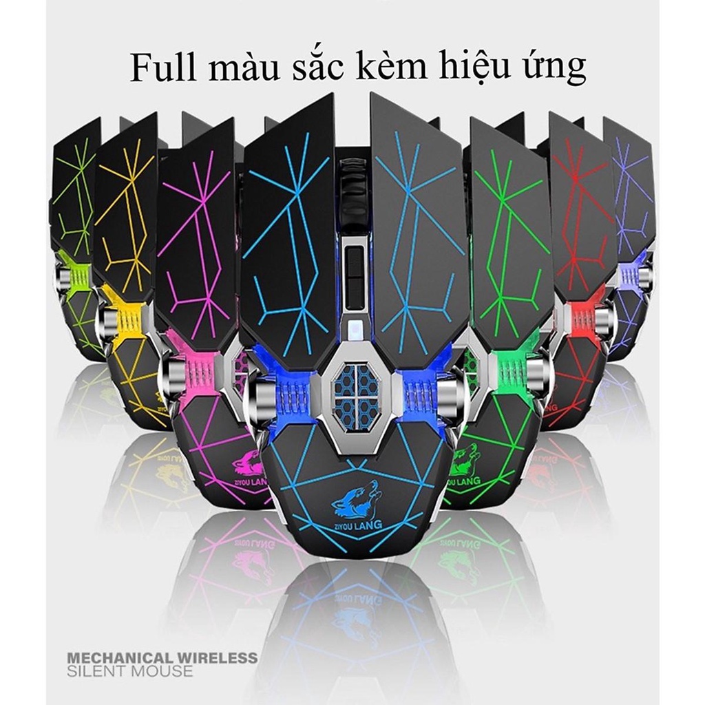 Chuột Không Dây Gaming Led Siêu Đẹp FREE WOLF X13 Pin Sạc Dùng Siêu Trâu Chuột Máy Tính Không Dây Đẹp- 4089
