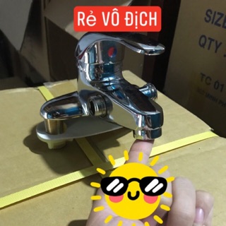 Vòi chậu liền sen nóng lạnh hiệu 2 trong 1 giá rẻ