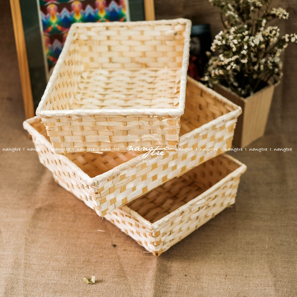 Khay tre đan gói quà, Khay tre chữ nhật