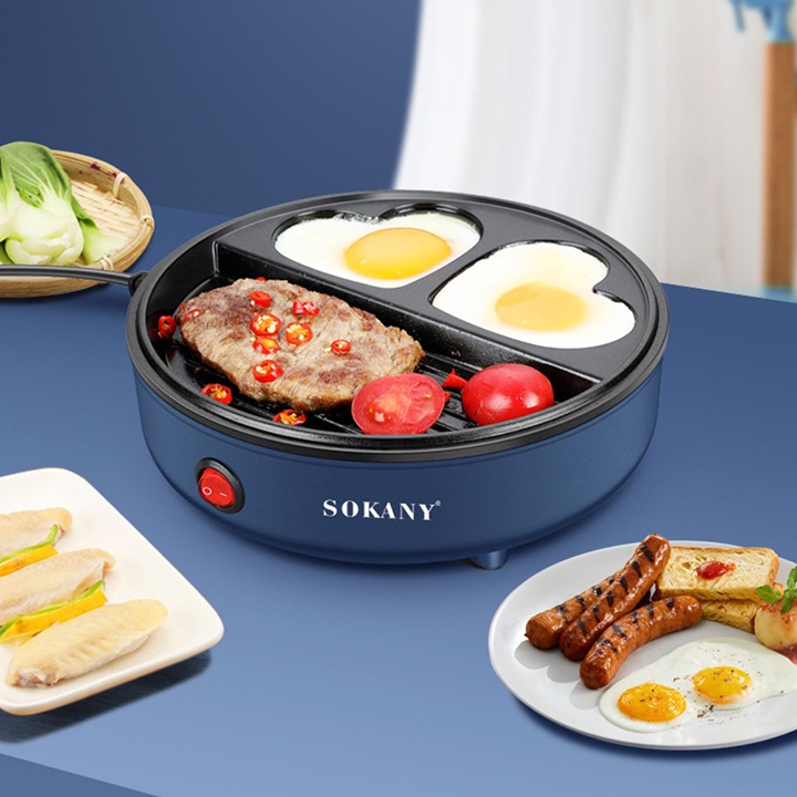 Máy nướng ốp la trứng nướng thịt 2in1 Sokany