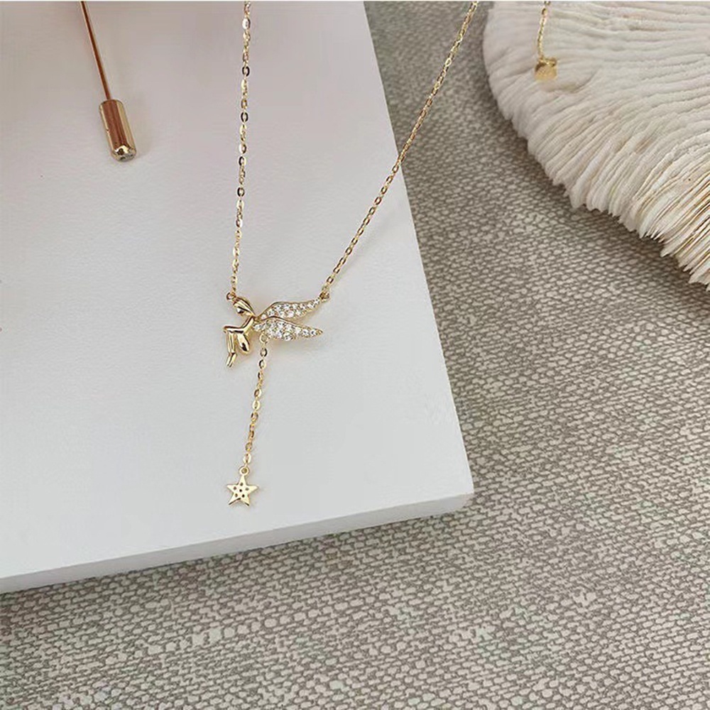 Vòng cổ Mặt Hình Thiên Thần Đính Đá Sang Trọng Cho Nữ