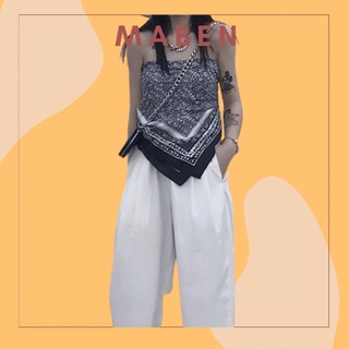 Khăn turban lụa vuông hoa văn size 90cm - Maben
