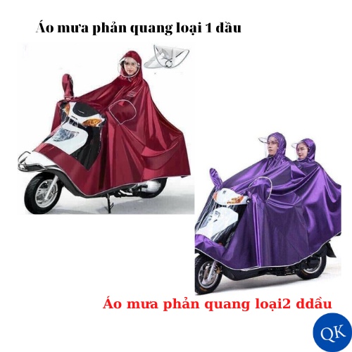 Áo mưa phản quang loại 1 đầu - loại 2 đầu Vải nhựa PVC 2 da chống thấm cao cấp