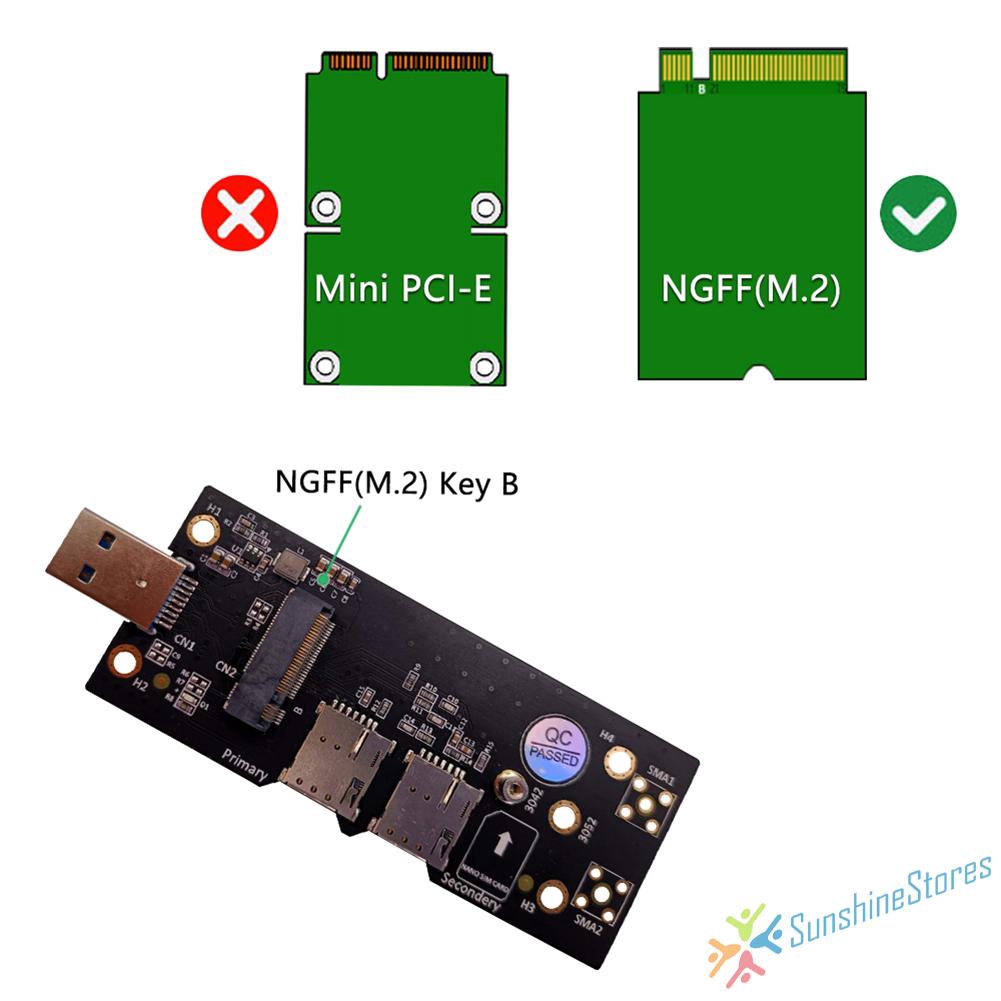 Card Chuyển Đổi Ngff M2 Sang Usb 3.0 Có Khe Cắm Sim Và Sim Cho 3g / 4g / 5g