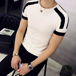 Áo thun nam sọc vai TN63 vải sợi tre tổng hợp