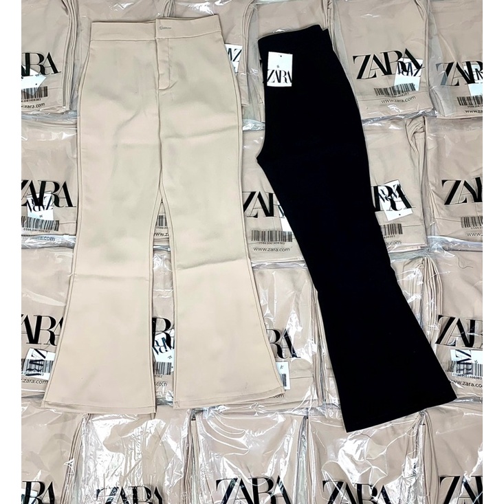 Quần ống loe chất tuyết mưa Quần dài gấu loe cạp cúc cao