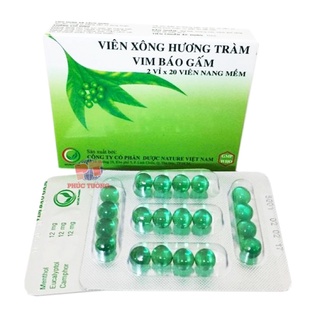 Viên xông hương tràm - Vim báo gấm xông hơi, giải cảm (Hộp 40 viên)