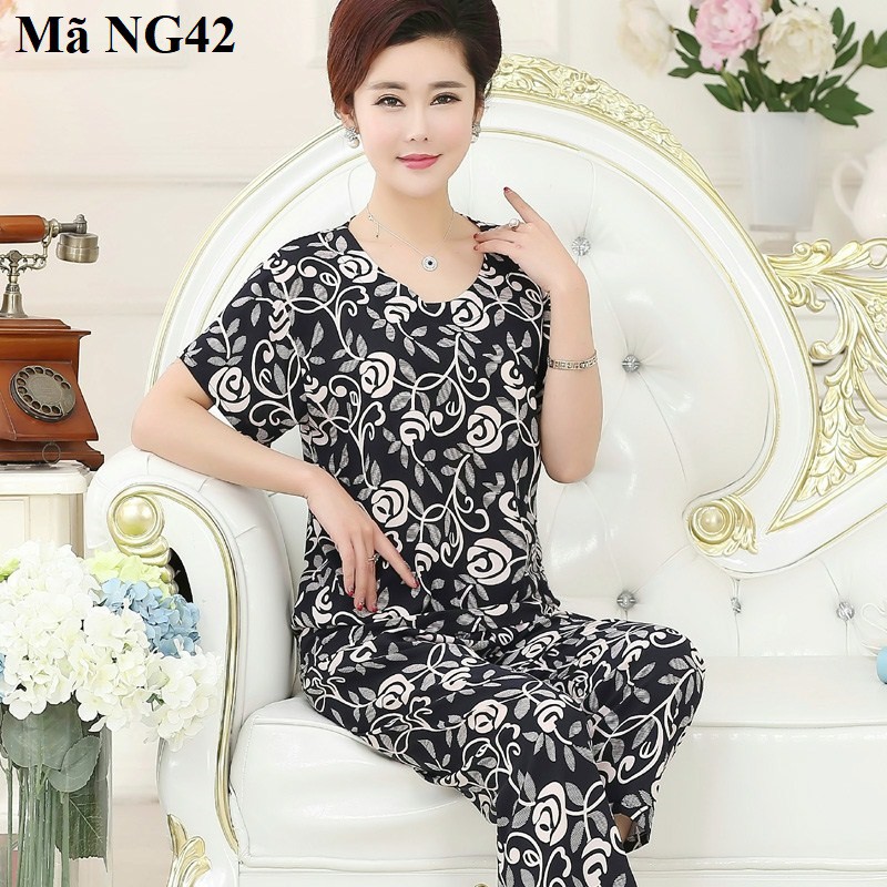 Bộ đồ mặc nhà cho người trung niên, người lớn tuổi mặc đẹp - LH