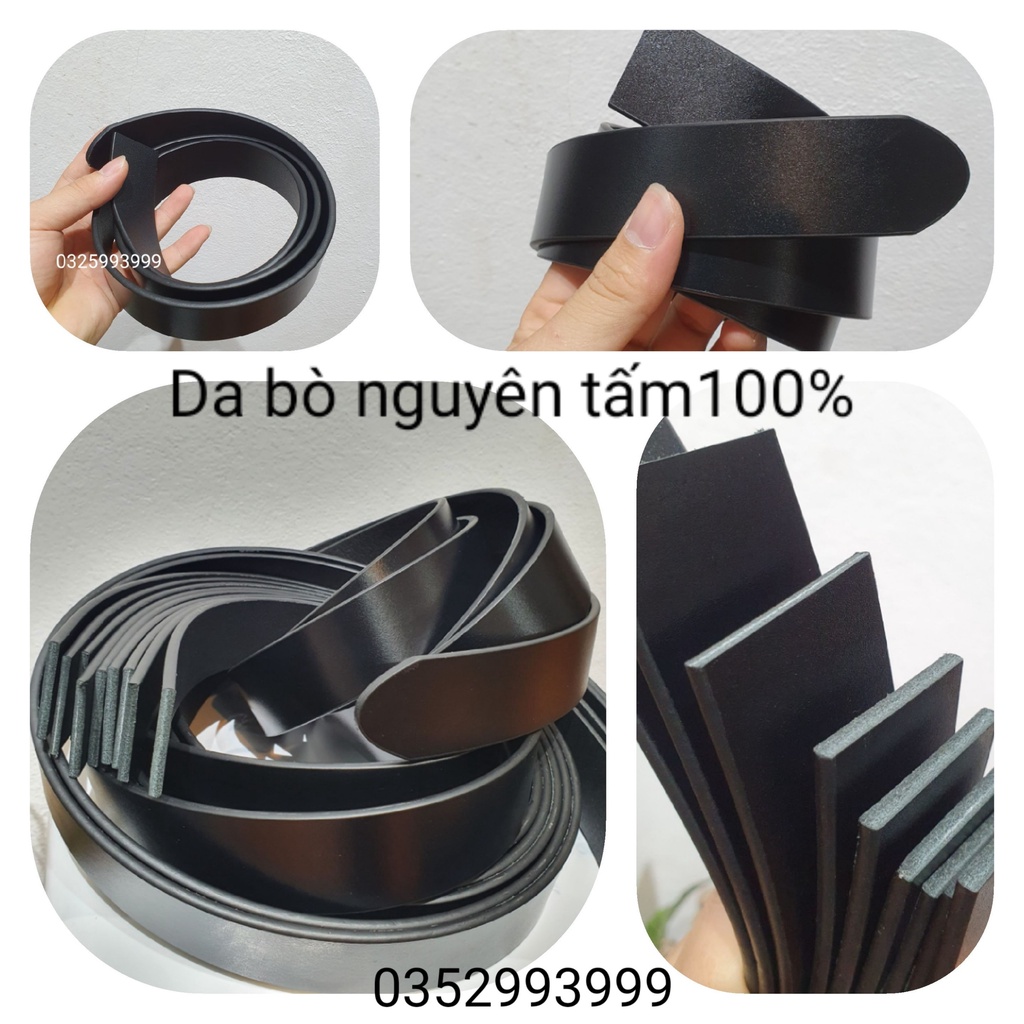 Dây Lưng Trơn Da Bò Thật Hàng Loại Tốt ( Mềm, Dày Dặn), dây thắt lưng nam bản 3.5cm