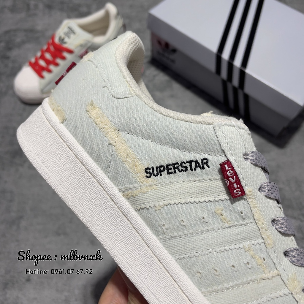 ẢNH THẬT - Giày Sneaker Adidas Sò Levis Jean - GIẦY THỂ THAO NAM NỮ HÀNG XUẤT DƯ FULLTAG