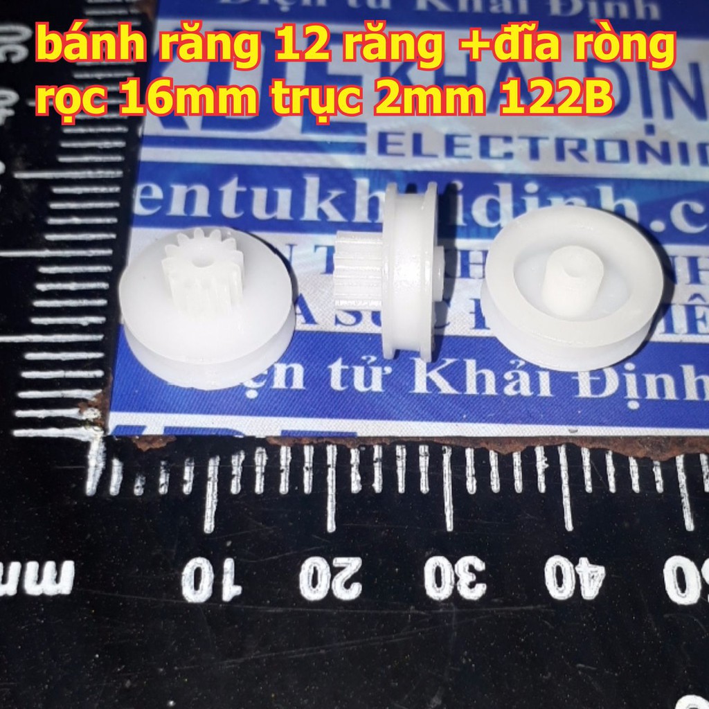 5 cái bánh răng 12 răng +đĩa ròng rọc 16mm trục 2mm 122B kde4951