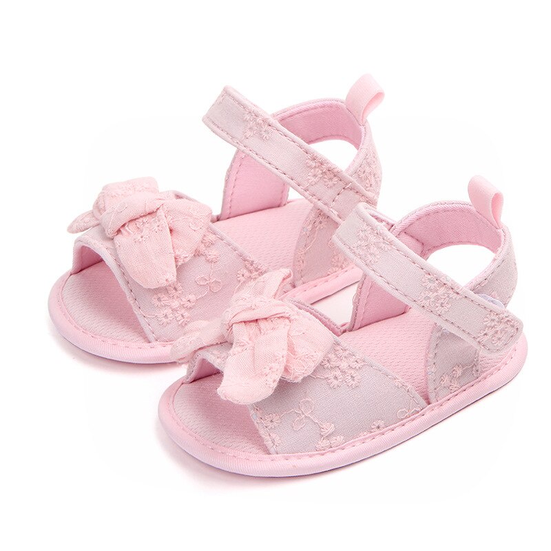 Giày Sandal Cotton Mềm Mại Đính Nơ Thời Trang Xuân Hè Cho Bé Gái Tập Đi
