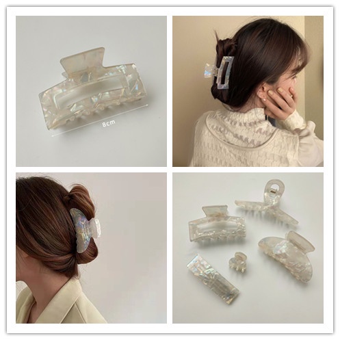 Kẹp tóc bằng nhựa resin phong cách Hàn Quốc cổ điển cho nữ