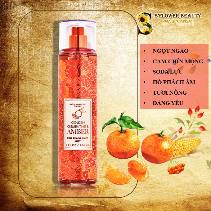 Thanksgiving 2021 | Xịt Thơm Nước Hoa Bath &amp; Body Works Body Mist - Ruby Apple | Clementine Amber | White Pumpkin Chai