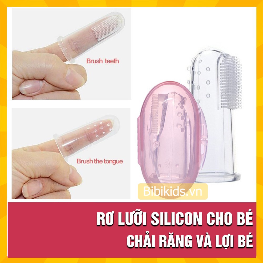 Tưa lưỡi silicon làm sạch răng miệng cho bé