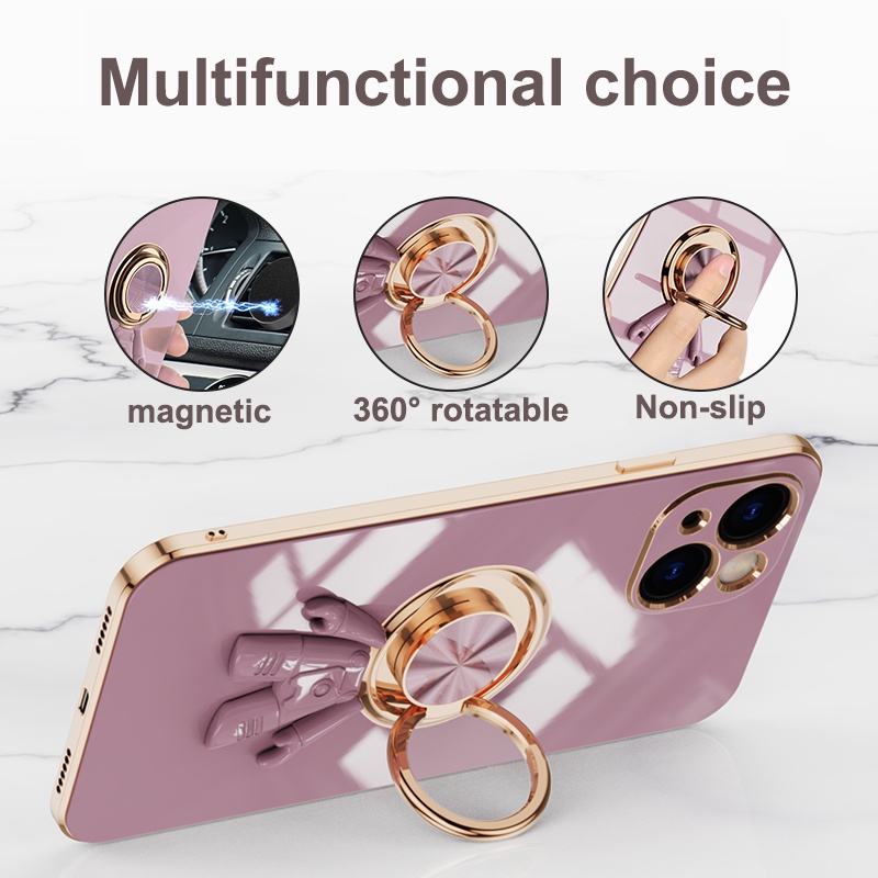 Ốp Điện Thoại Chống Sốc Kèm Móc Xỏ Ngón Nam Châm Cho iPhone 13 12 11 Pro Max X XR XS Max 7 8 Plus