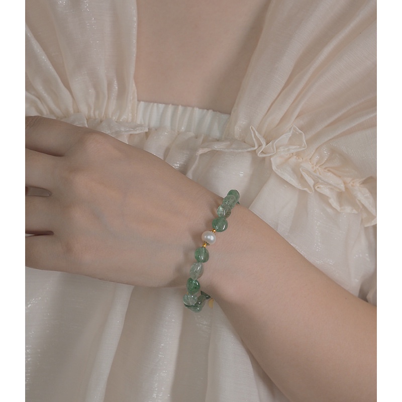 [Hàng Mới] Vòng Tay Đính Hạt Giả Ngọc Trai Phong Cách Hàn Quốc