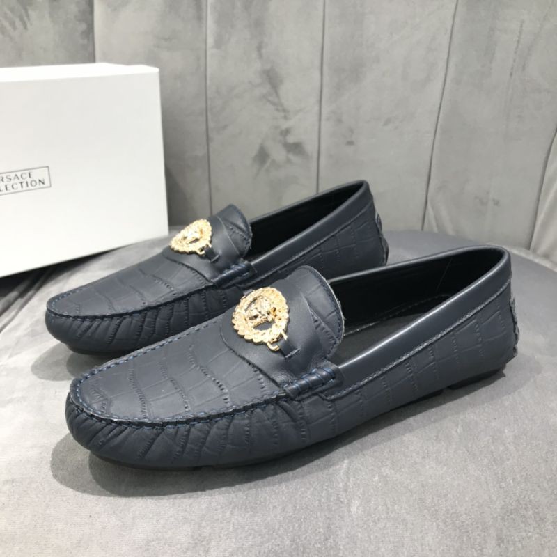 Giày lười nam da cao cấp logo VERSACE