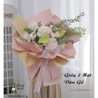 GIẤY GÓI HOA - HAI MẶT VÂN GỖ