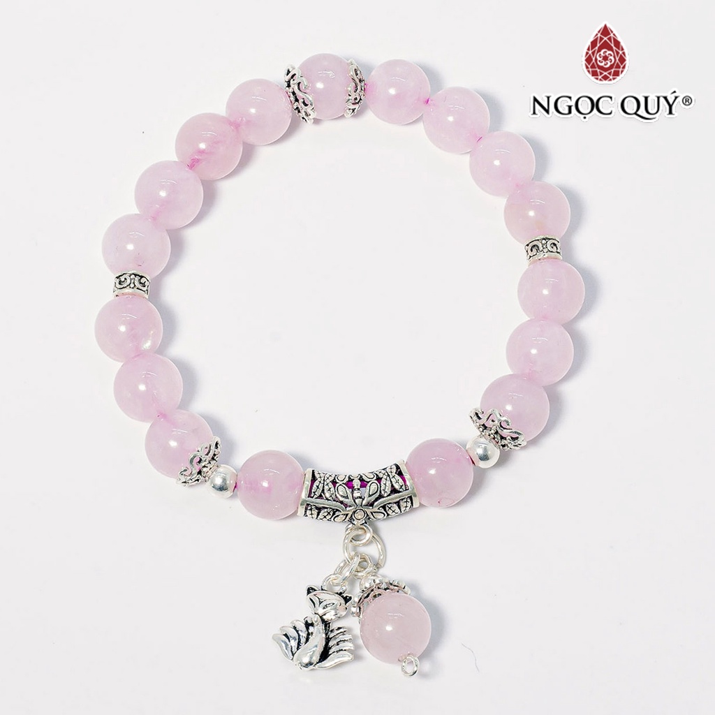 Vòng tay TA hồng charm bạc - Ngọc Quý