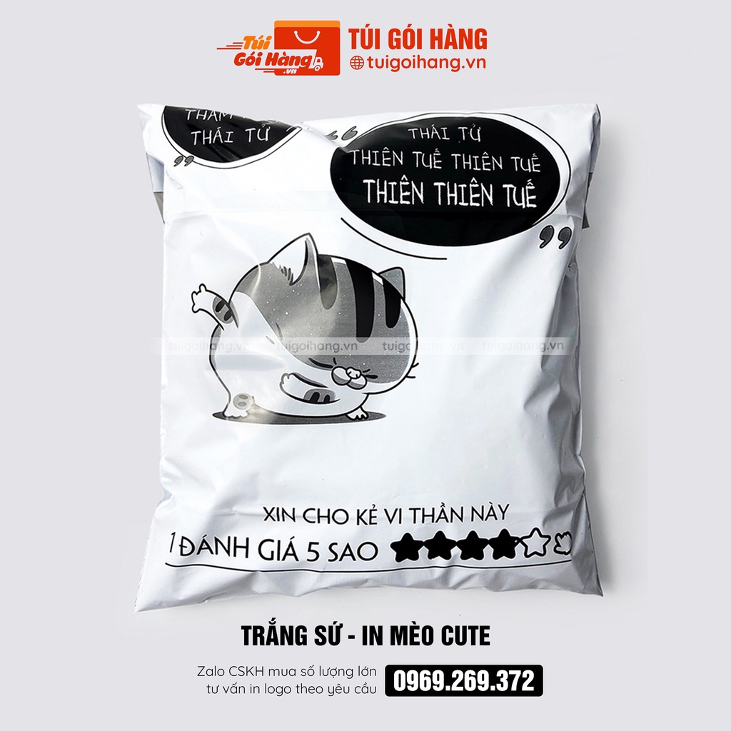 Túi niêm phong in thank you 25x35 TUIGOIHANG cuộn 100 cái - In logo in thương hiệu theo yêu cầu