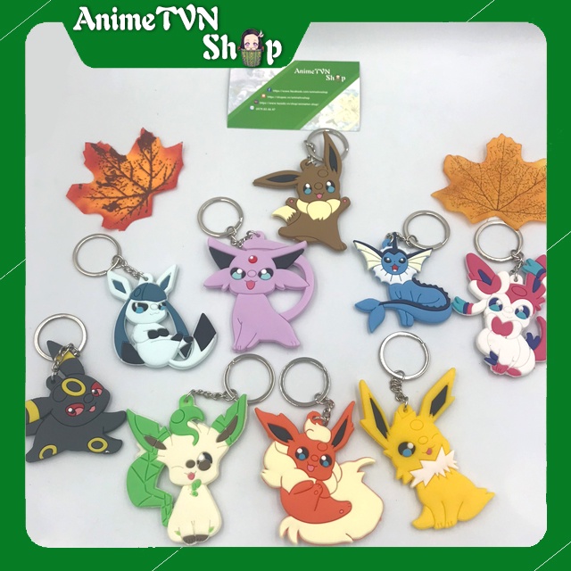 Móc khoá Cao su anime/manga Pokemon  - cao  su dẻo in 2 mặt sắc nét