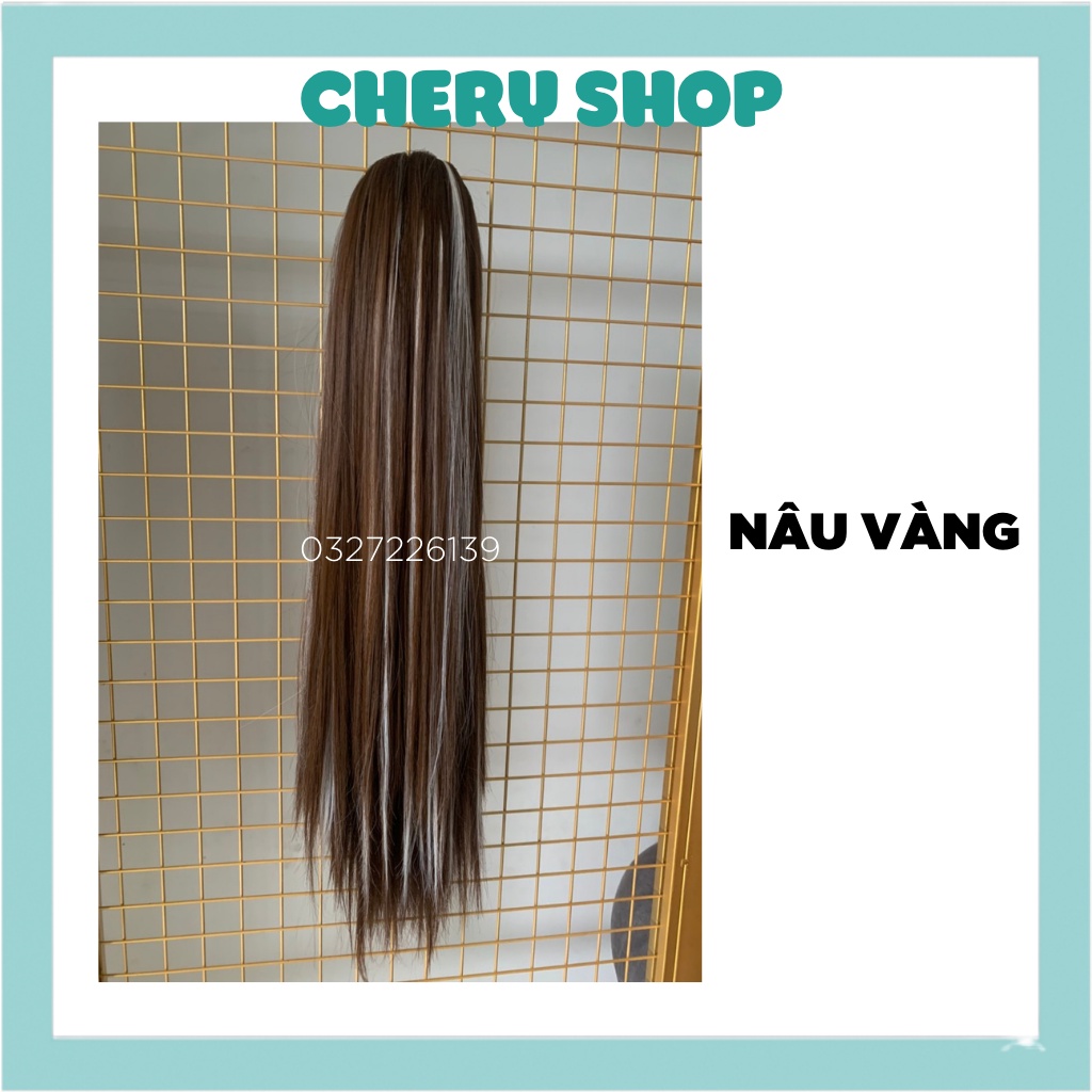 Tóc giả nữ ngoặm thẳng dài phối light bạch kim thời trang hot hit hiện nay