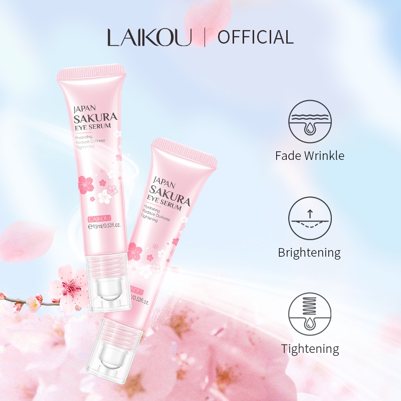 Serum Hoa Anh Đào LAIKOU 15ml Giảm Căng Thẳng Nếp Nhăn Chăm Sóc Vùng Da Quanh Mắt