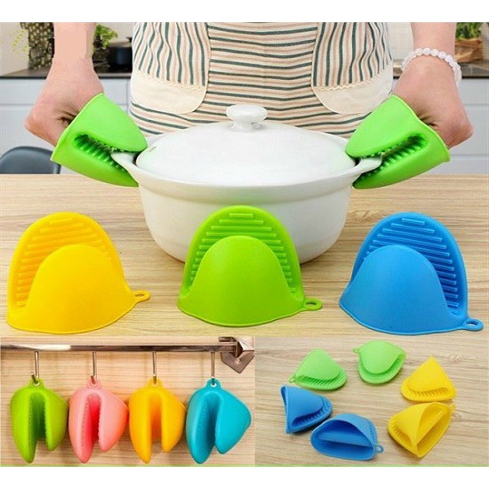 Set 2 miếng lót tay bắc nồi silicon cách nhiệt an toàn siêu bền nhấc nồi dễ dàng