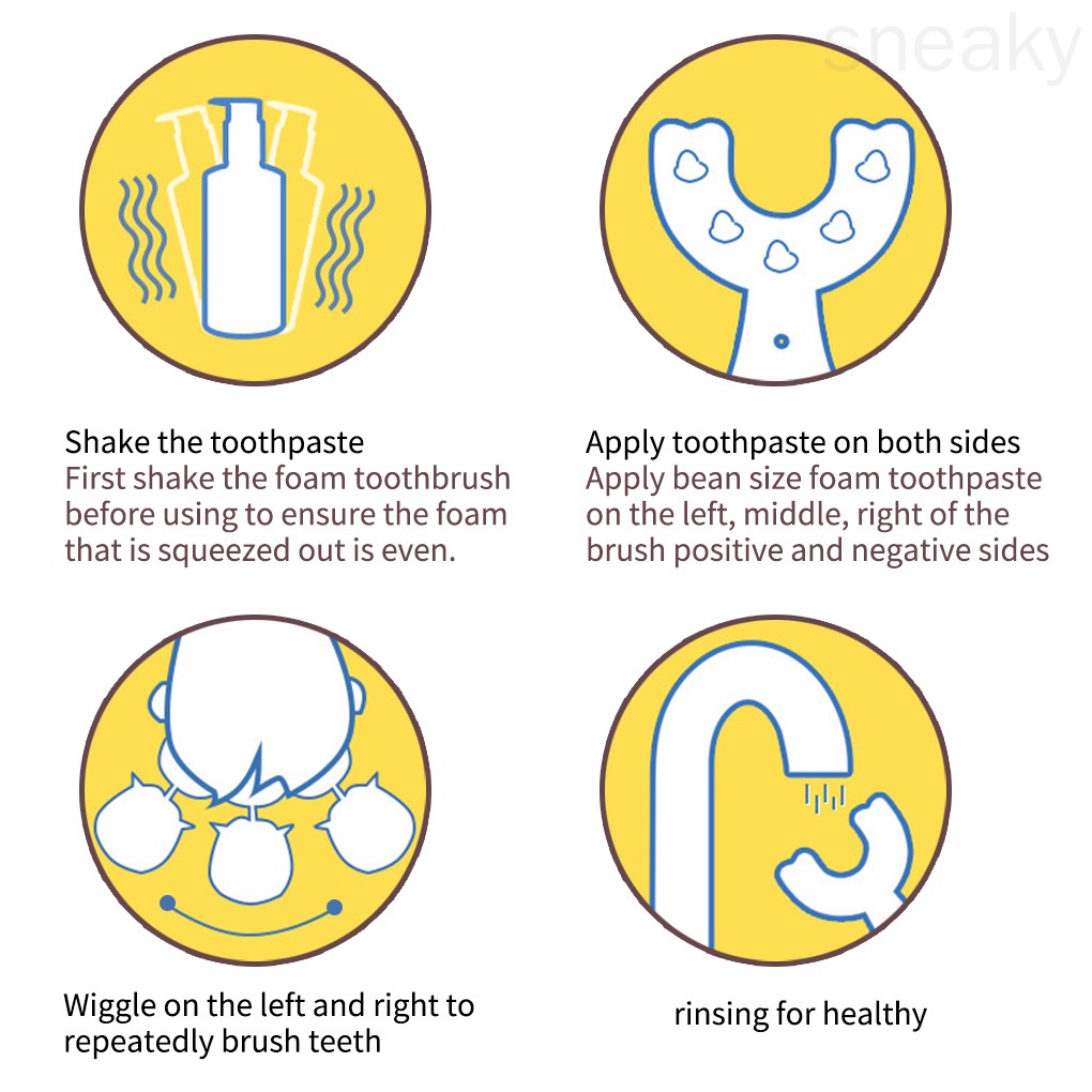 [Hàng mới về] Bàn chải đánh răng trẻ em bằng silicon hình chữ U tiện lợi