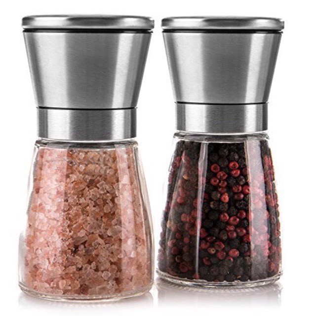 Dụng Cụ Xay Tiêu Thủy Tinh Cầm Tay Nắp Inox Cao Cấp -Hàng Lỗi Móp Nắp Thanh Lý Giá Rẻ